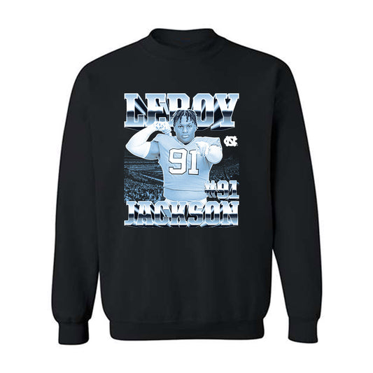UNC - NCAA Football : Leroy Jackson - Player Collage Crewneck Sweatshirt-0