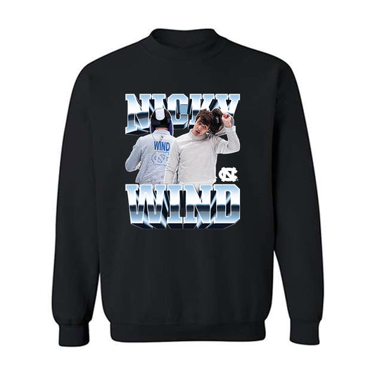 UNC - NCAA Men's Fencing : Nicky Wind - Player Collage Crewneck Sweatshirt-0