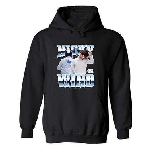 UNC - NCAA Men's Fencing : Nicky Wind - Player Collage Hooded Sweatshirt-0