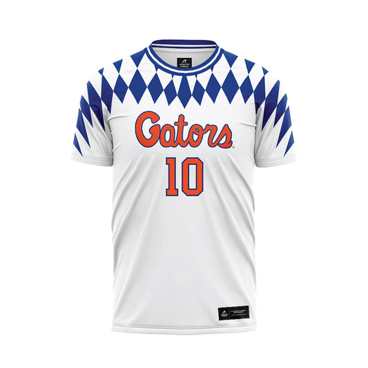 Florida - NCAA Women's Soccer : Adia Symmonds - Retro White Soccer Jersey-0