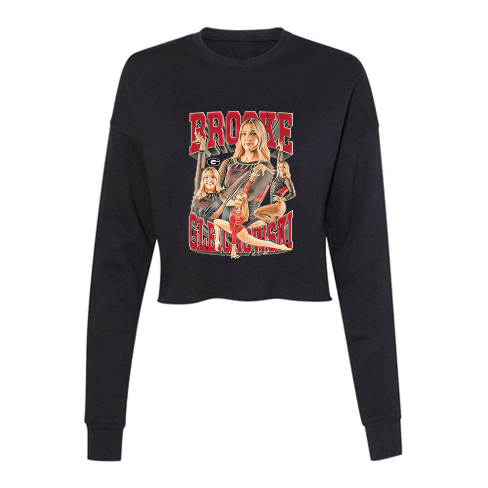Georgia - NCAA Women's Gymnastics : Brooke Gleichowski - Player Collage Women's Cropped Crew Fleece-0