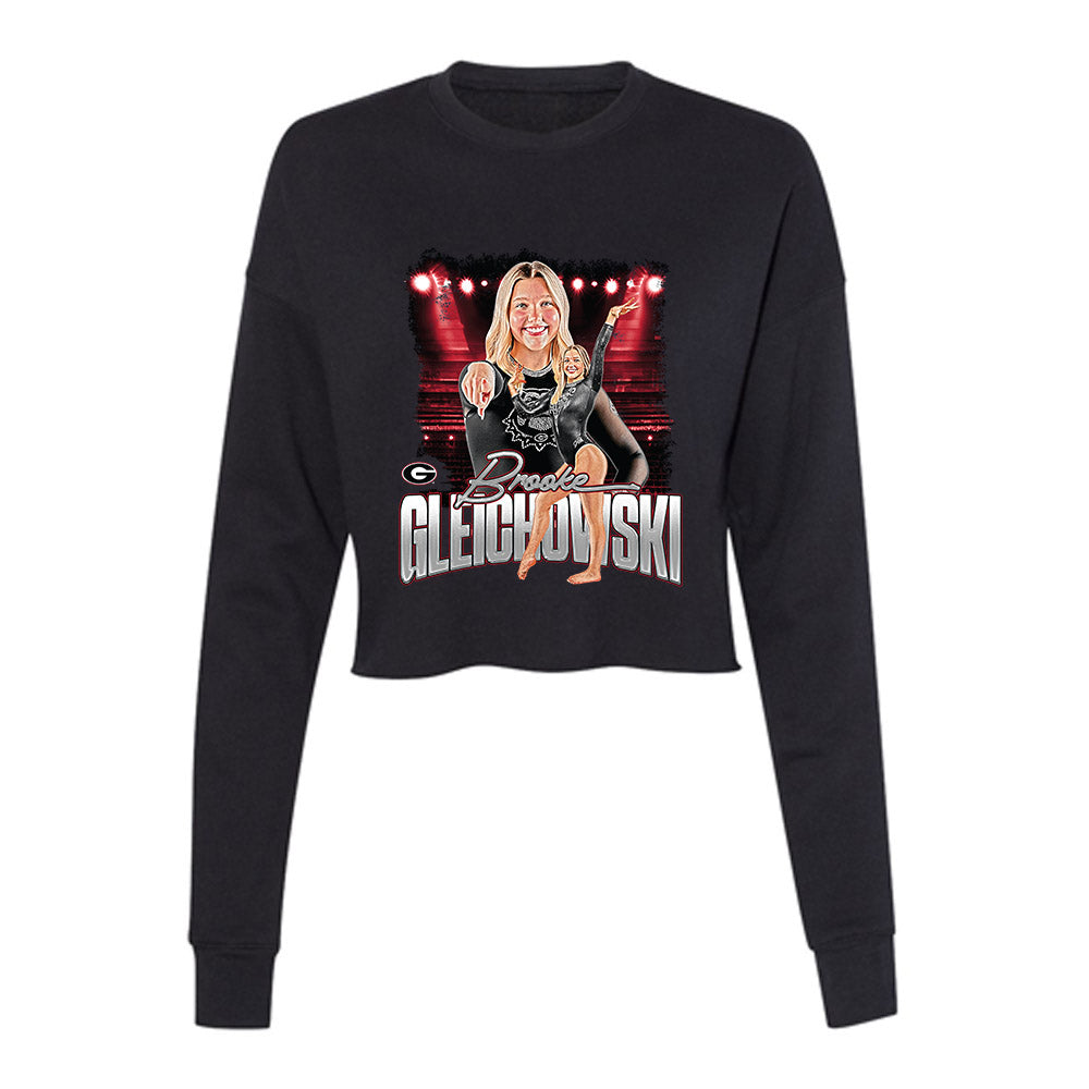 Georgia - NCAA Women's Gymnastics : Brooke Gleichowski - Player Collage Women's Cropped Crew Fleece-0