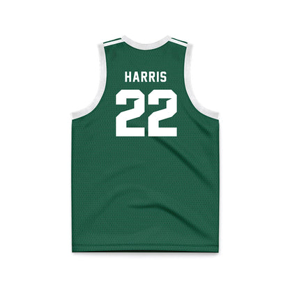 Cleveland State - NCAA Men's Basketball : Josiah Harris - Green Basketball Jersey-1