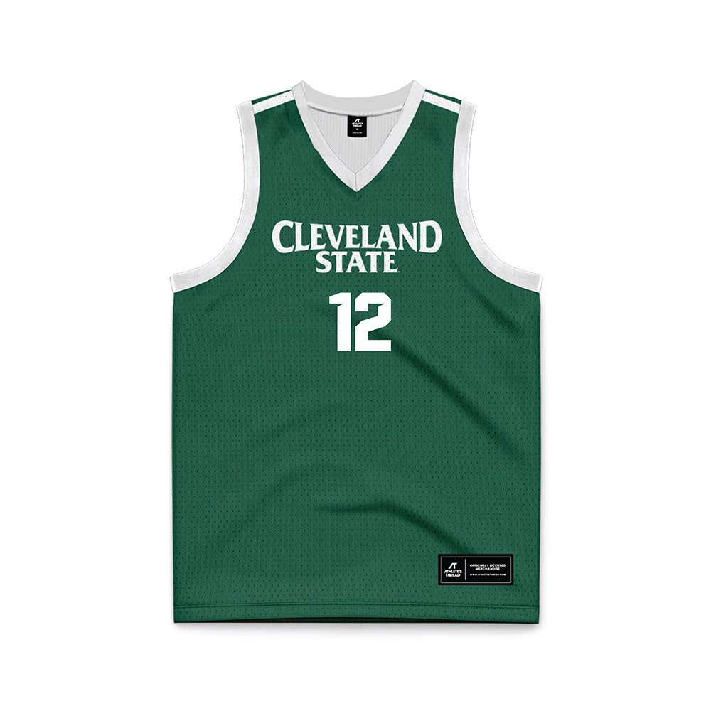 Cleveland State - NCAA Men's Basketball : Holden Pierre-Louis - Green Basketball Jersey-0