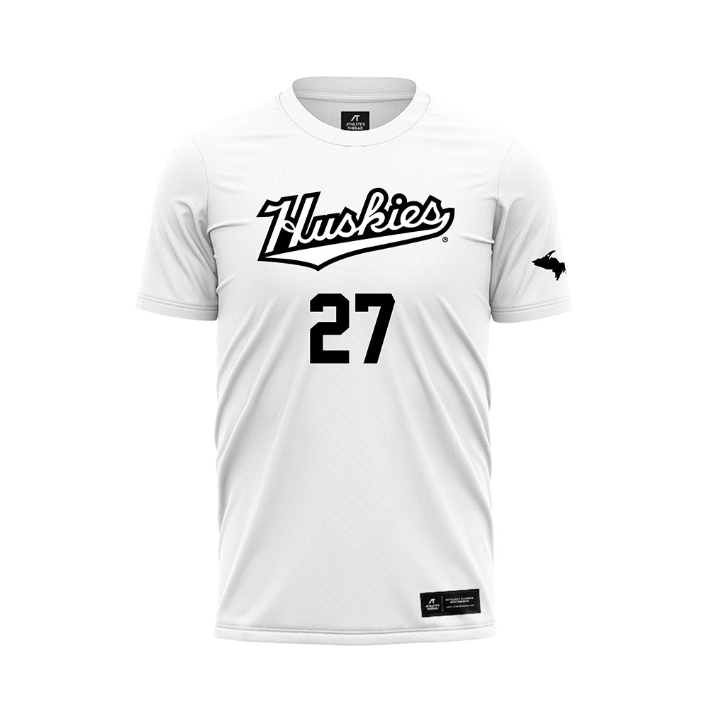 Michigan Tech - NCAA Women's Soccer : Gabrielle Klein - White Soccer Jersey-0