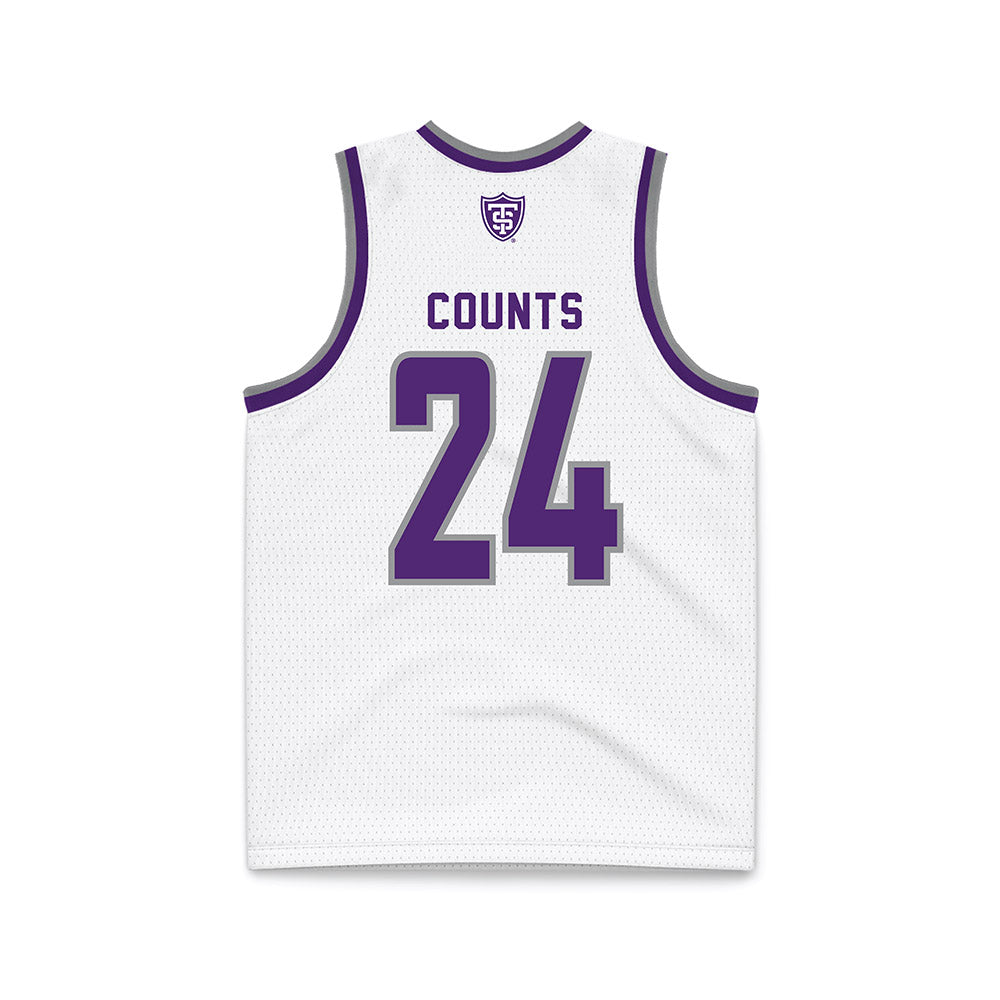 UST - NCAA Men's Basketball : Kyle Counts - White Basketball Jersey-1