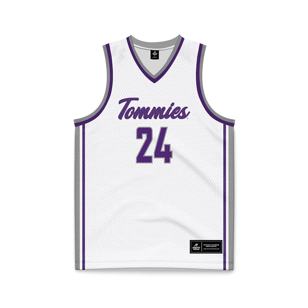 UST - NCAA Men's Basketball : Kyle Counts - White Basketball Jersey-0