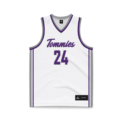 UST - NCAA Men's Basketball : Kyle Counts - White Basketball Jersey-0