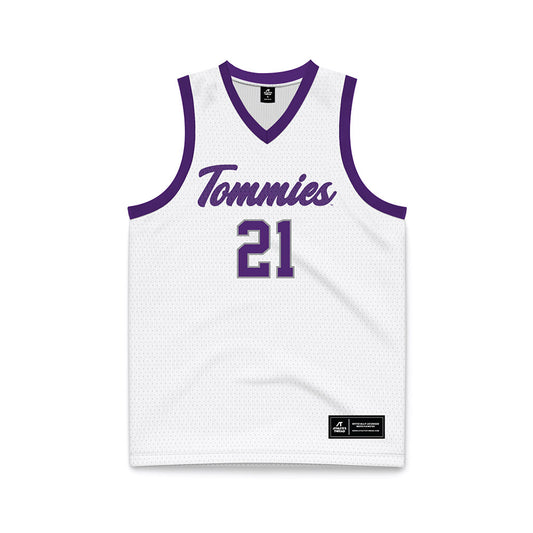 UST - NCAA Women's Basketball : Amber Scalia - White Basketball Jersey-0
