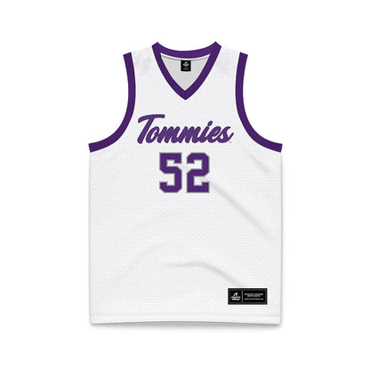 UST - NCAA Women's Basketball : Savannah McGowan - White Basketball Jersey-0