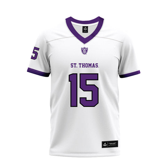 UST - NCAA Football : Will Carlson - White Premium Football Jersey-0