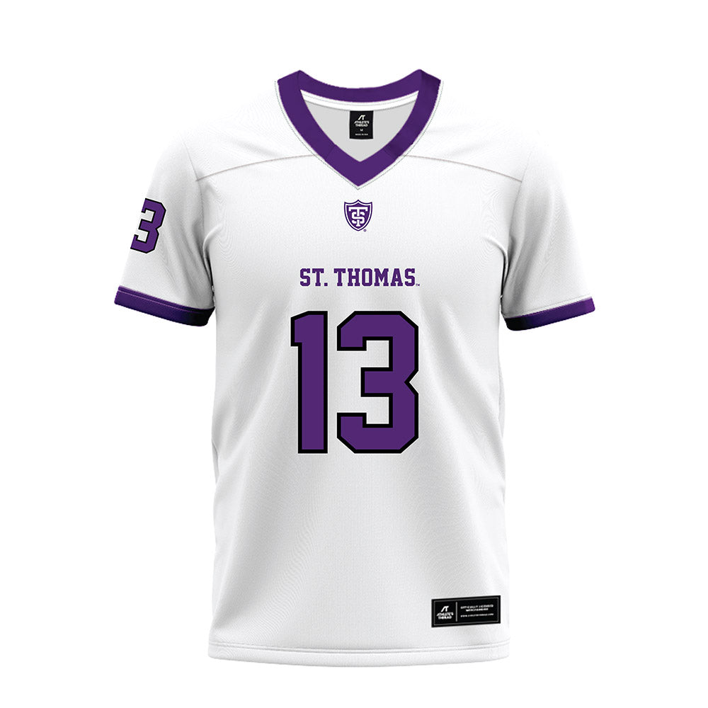 UST - NCAA Football : Benjamin Buesgens - White Premium Football Jersey-0