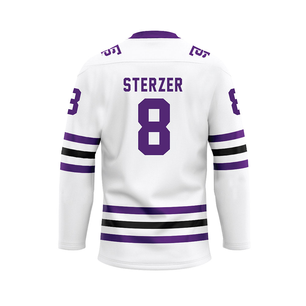 UST - NCAA Men's Ice Hockey : Caige Sterzer - White Hockey Jersey-1