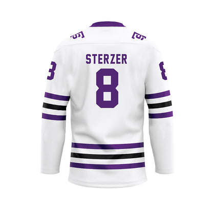 UST - NCAA Men's Ice Hockey : Caige Sterzer - White Hockey Jersey-1