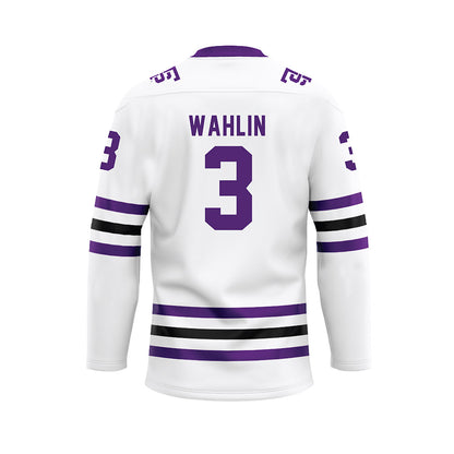 UST - NCAA Men's Ice Hockey : Lucas Wahlin - White Hockey Jersey-1
