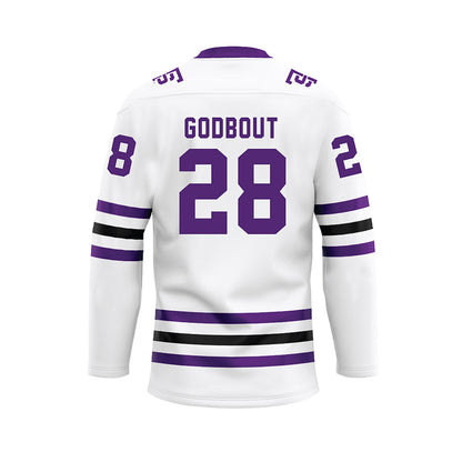 UST - NCAA Men's Ice Hockey : Dylan Godbout - White Hockey Jersey-1