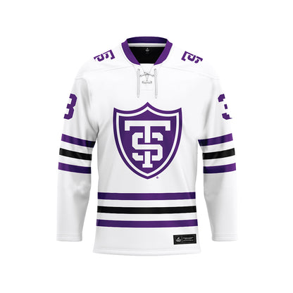 UST - NCAA Men's Ice Hockey : Lucas Wahlin - White Hockey Jersey-0