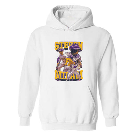 LSU - NCAA Baseball : Steven Milam - Player Collage Hooded Sweatshirt-0