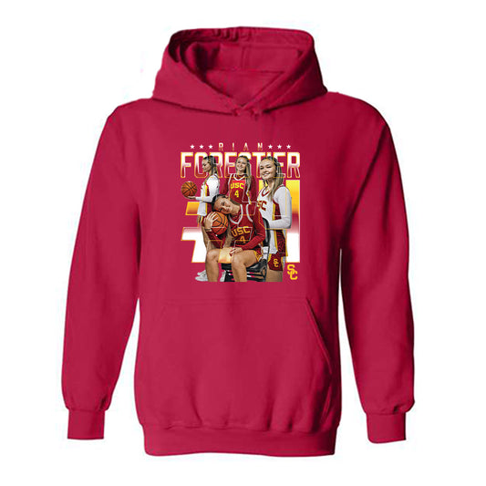 USC - NCAA Women's Basketball : Rian Forestier - Player Collage Hooded Sweatshirt-0