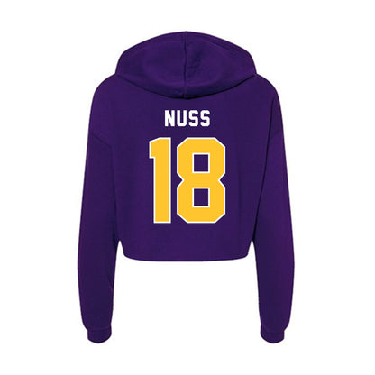 LSU - NCAA Women's Volleyball : Remi Nuss - Women's Crop Fleece Hoodie-1