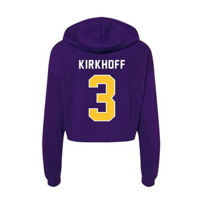 LSU - NCAA Women's Volleyball : Alyssa Kirkhoff - Women's Crop Fleece Hoodie-1