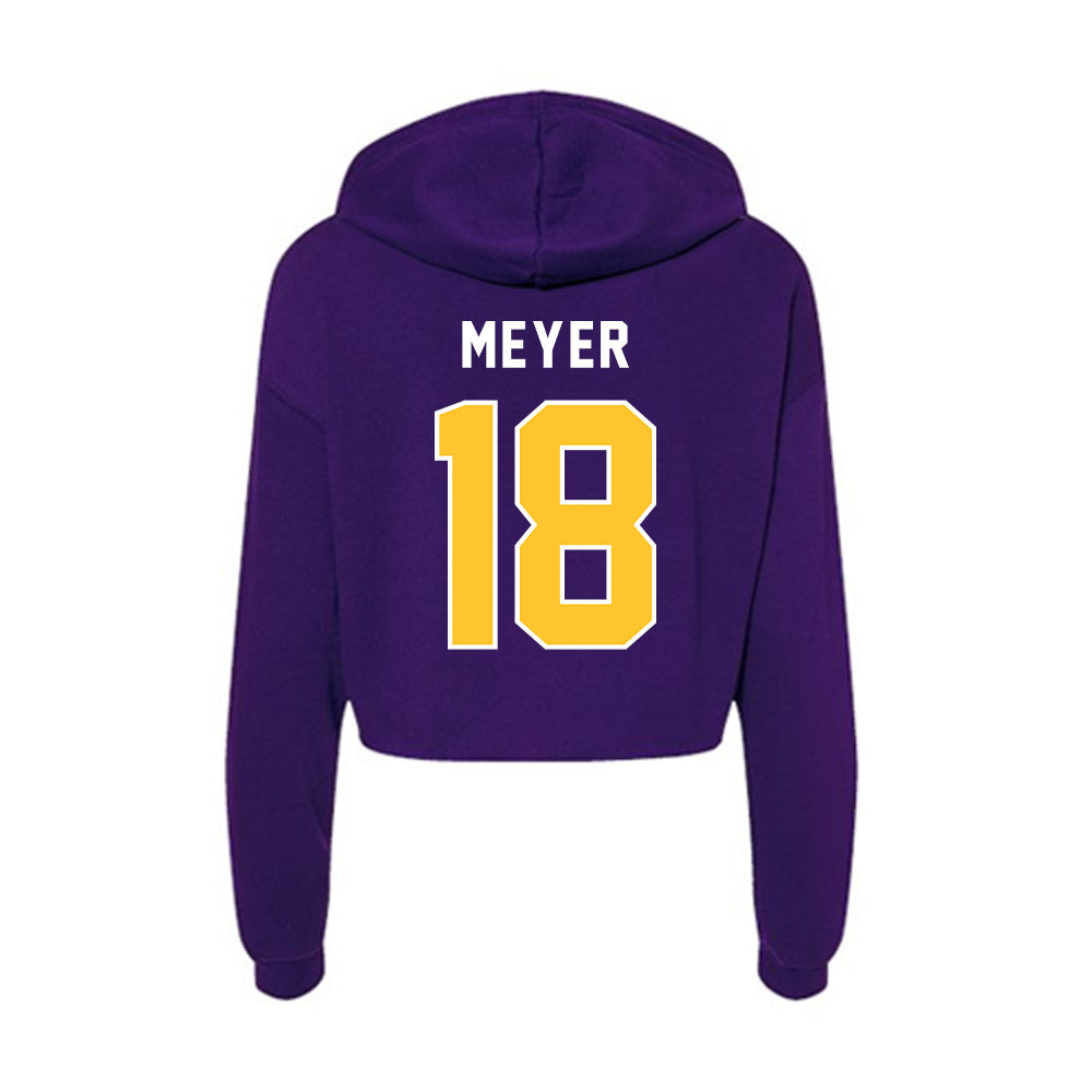 LSU - NCAA Women's Volleyball : Zayna Meyer - Women's Crop Fleece Hoodie-1