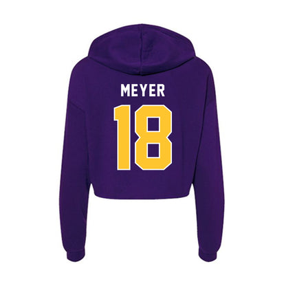 LSU - NCAA Women's Volleyball : Zayna Meyer - Women's Crop Fleece Hoodie-1