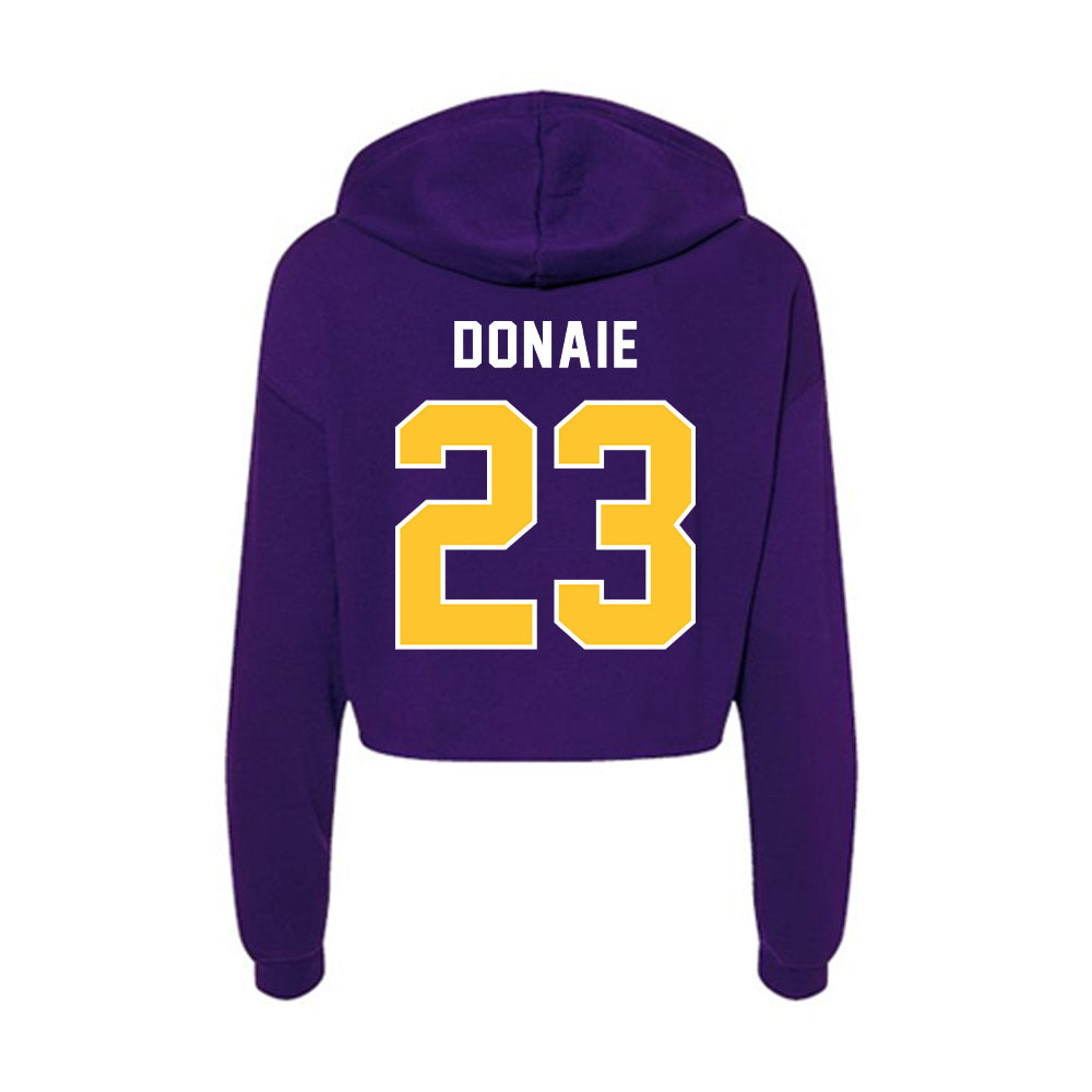 LSU - NCAA Women's Volleyball : Sanaa Donaie - Women's Crop Fleece Hoodie-1