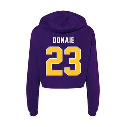 LSU - NCAA Women's Volleyball : Sanaa Donaie - Women's Crop Fleece Hoodie-1