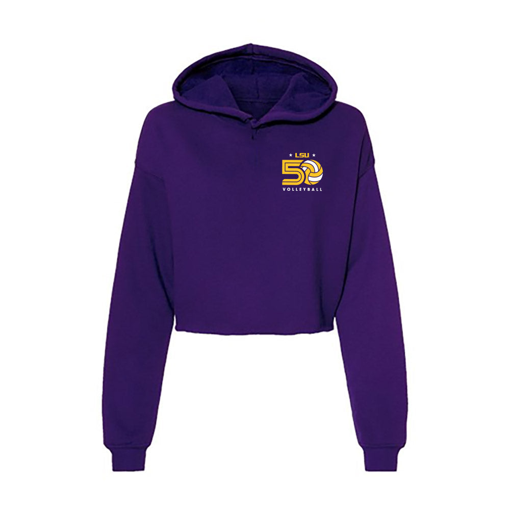 LSU - NCAA Women's Volleyball : Martina Villani - Women's Crop Fleece Hooded Sweatshirt-0