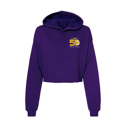 LSU - NCAA Women's Volleyball : Martina Villani - Women's Crop Fleece Hooded Sweatshirt-0