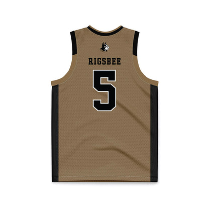 Wofford - NCAA Men's Basketball : Brendan Rigsbee - Old Gold Basketball Jersey-1