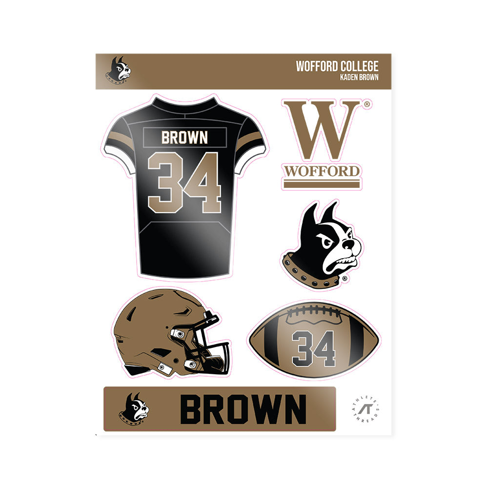 Wofford - NCAA Football : Kaden Brown - Sticker Sheet-0