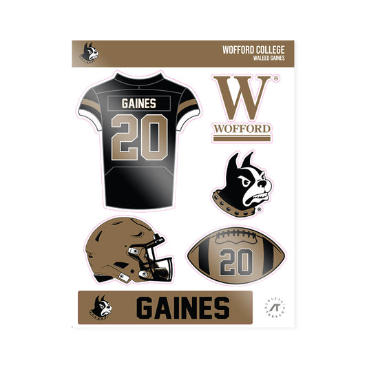 Wofford - NCAA Football : Waleed Gaines - Sticker Sheet-0