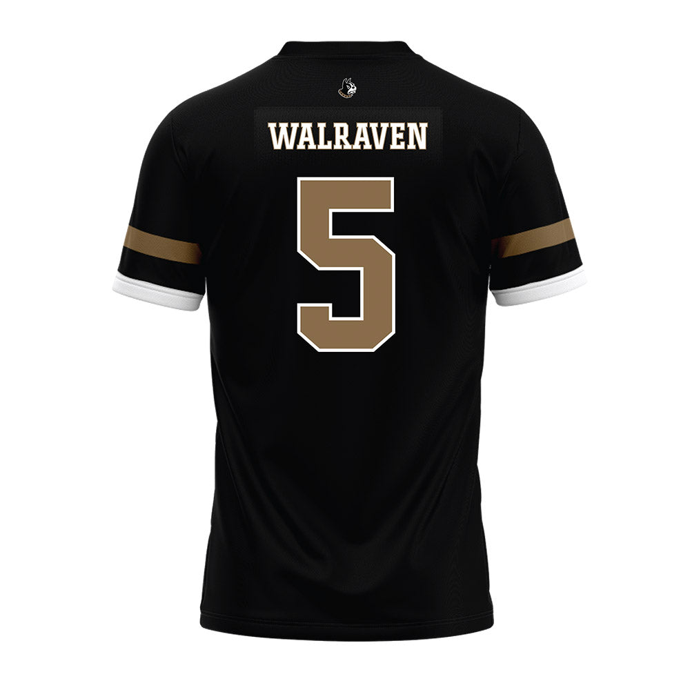Wofford - NCAA Football : Max Walraven - Black Premium Football Jersey-1