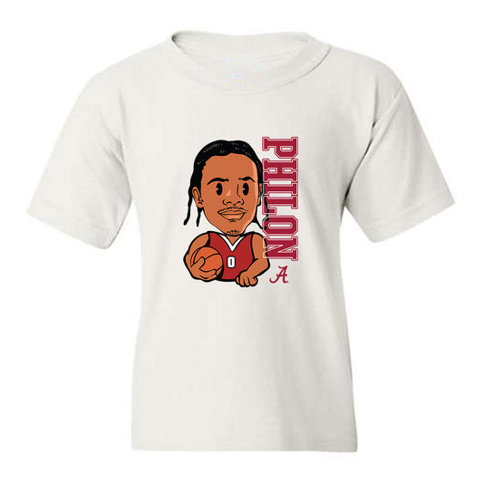 Alabama - NCAA Men's Basketball : Labaron Philon - Individual Caricature Youth T-Shirt-0