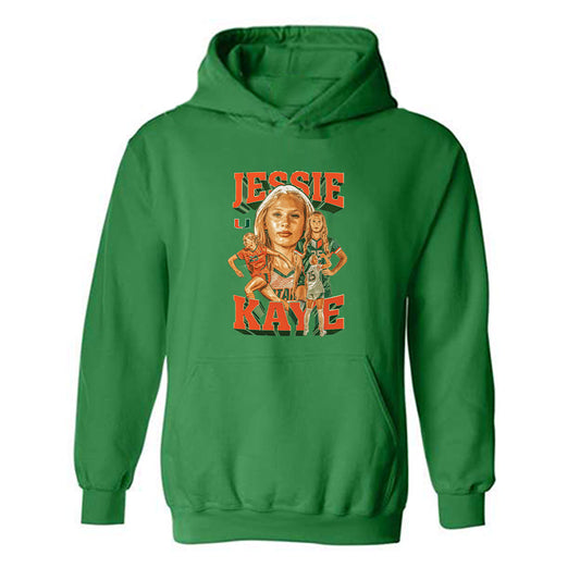 Miami - NCAA Women's Soccer : Jessica Kaye - Player Collage Hooded Sweatshirt-0