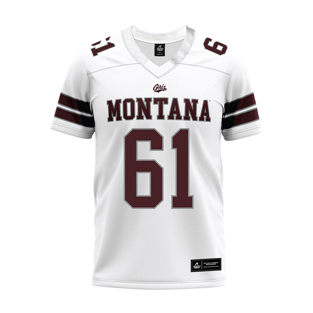 Montana - NCAA Football : Lincoln Hoefer - White Premium Football Jersey-0