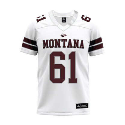 Montana - NCAA Football : Lincoln Hoefer - White Premium Football Jersey-0