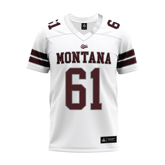 Montana - NCAA Football : Lincoln Hoefer - White Premium Football Jersey-0