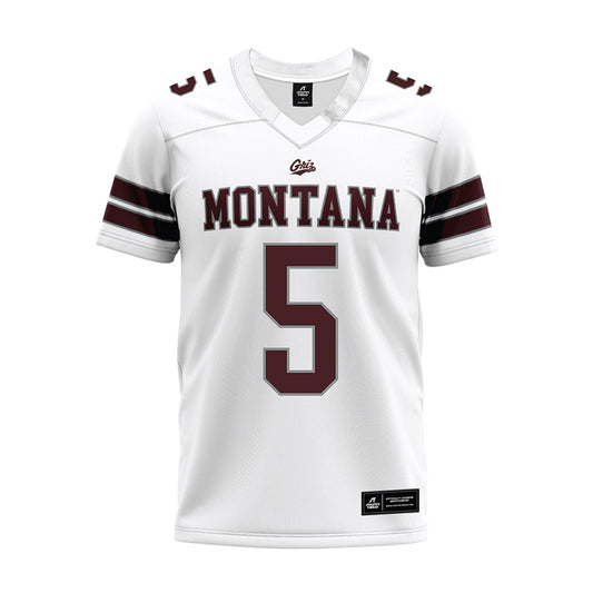 Montana - NCAA Football : Hudson Schrader - White Premium Football Jersey-0