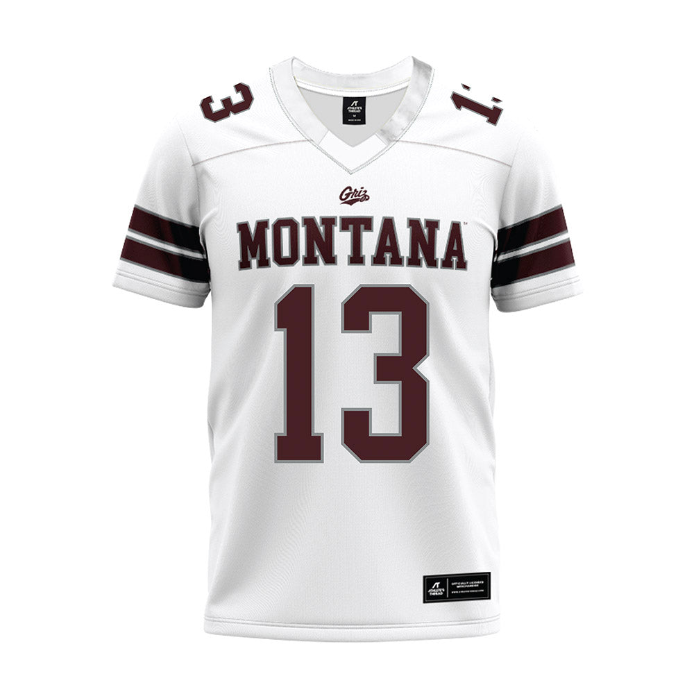 Montana - NCAA Football : Brock Beaner - White Premium Football Jersey-0