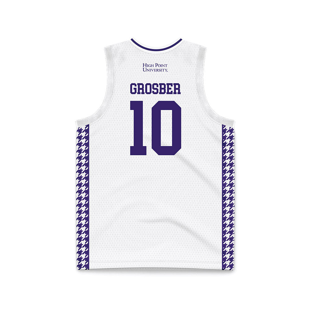 High Point - NCAA Men's Basketball : Dorian Grosber - White Basketball Jersey-1