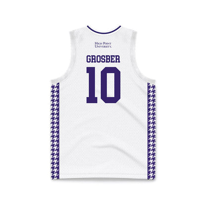 High Point - NCAA Men's Basketball : Dorian Grosber - White Basketball Jersey-1