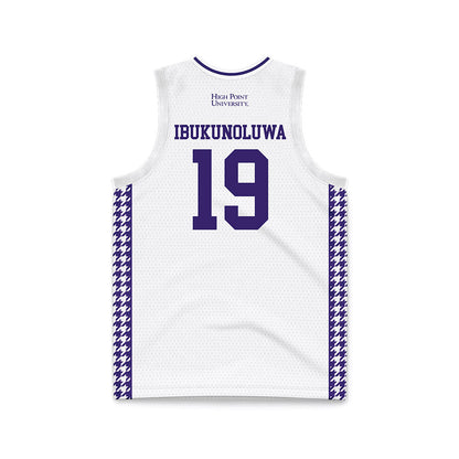High Point - NCAA Men's Basketball : Josh Ibukunoluwa - White Basketball Jersey-1
