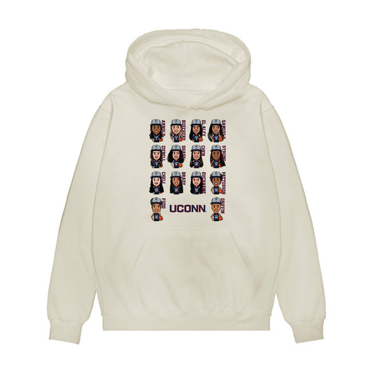 UConn - NCAA Women's Basketball : - Team Caricature Premium Hooded Sweatshirt-0