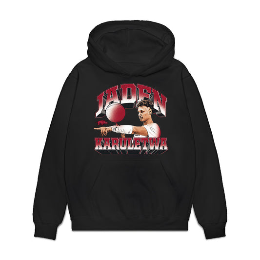 Arkansas - NCAA Men's Basketball : Jaden Karuletwa - Collage Premium Hooded Sweatshirt-0