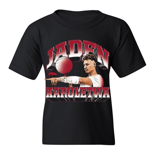 Arkansas - NCAA Men's Basketball : Jaden Karuletwa - Collage Youth T-Shirt-0