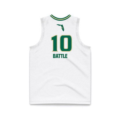 USF - NCAA Women's Basketball : Edyn Battle - White Basketball Jersey-1