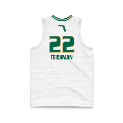 USF - NCAA Women's Basketball : Lee Teichman - White Basketball Jersey-1